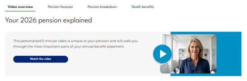 Video feature screenshot from My Pension Online