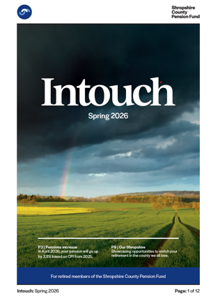 Spring Intouch 2026 front cover Shropshire green field landscape